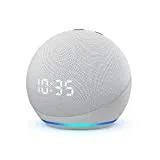 Echo Dot (4th generation) | Smart speaker with clock and Alexa | Glacier White