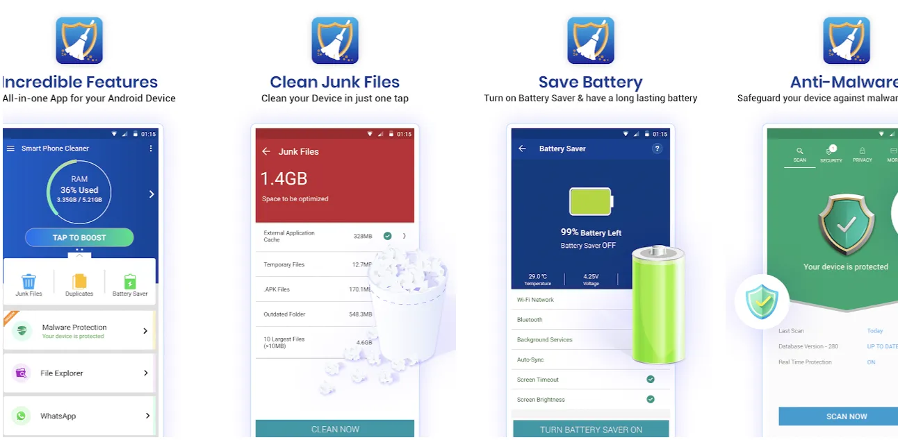 Smart Phone Cleaner là ứng dụng dọn dẹp khả nổi tiếng trên Android