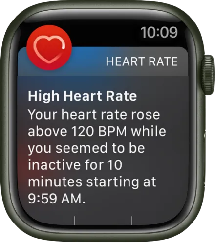 Một cảnh báo Nhịp tim, cho biết một nhịp tim cao.