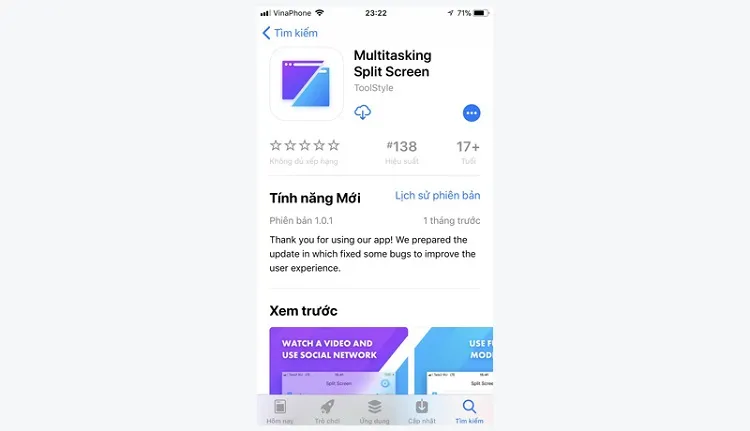 Ứng dụng Multitasking Split Screen