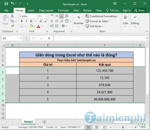 gian dong trong excel nhu the nao la chuan 9