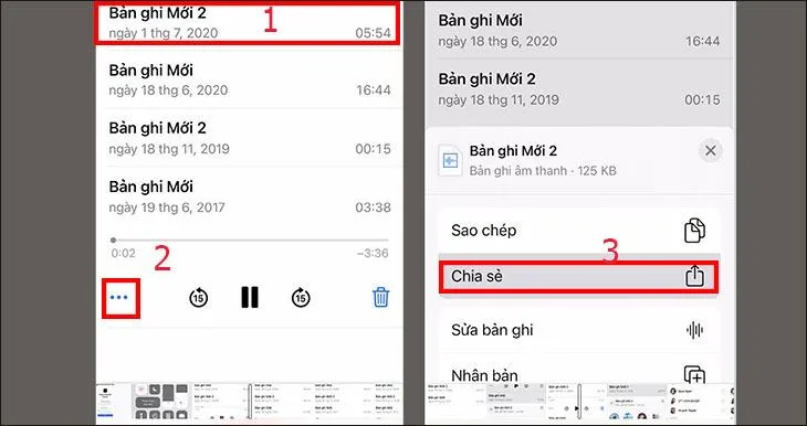  Nhấn vào nút 3 chấm và chọn Chia sẻ Chia sẻ