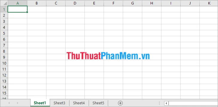 Sheet sẽ được hiển thị