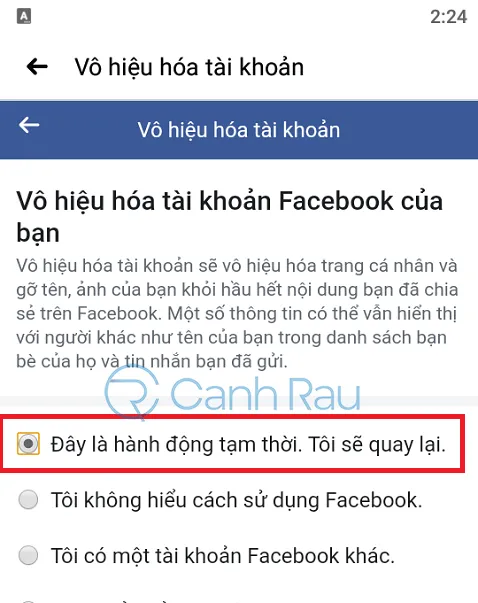 Cách khóa tài khoản Facebook tạm thời hình 10