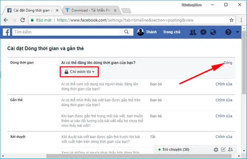 chan nguoi khac dang bai len tuong facebook