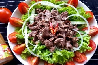 Cách làm salad xà lách trộn dầu giấm thịt bò Ngon mà Healthy