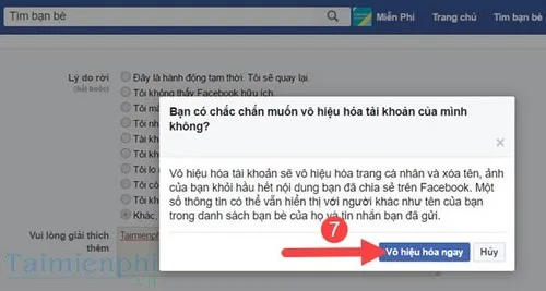 xoa tai khoan facebook tren may tinh