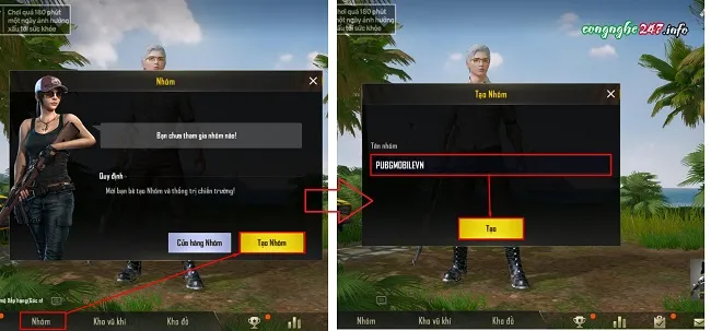 tao nhom pubg
