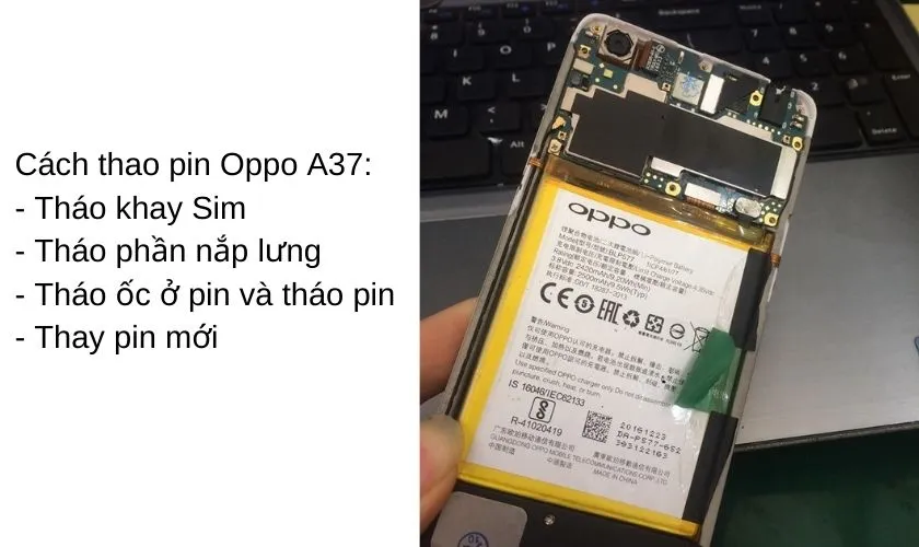 Cách tháo pin Oppo A37  Có nên tự tháo và thay pin Oppo A37?