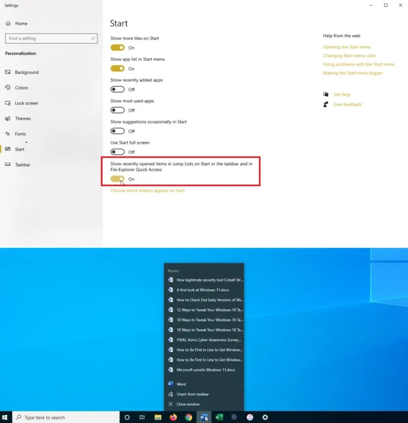 cách chỉnh thanh Taskbar trong Win 10