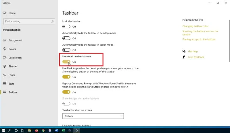 cách chỉnh thanh Taskbar trong Win 10