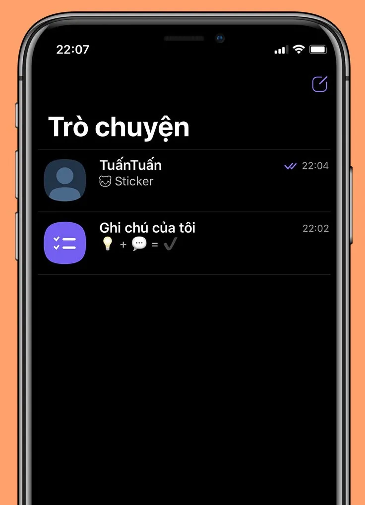 Danh sách trò chuyện trên Viber