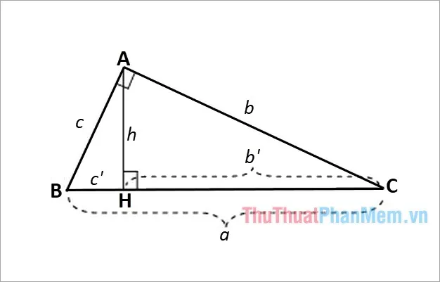 Công thức tính đường cao trong tam giác vuông