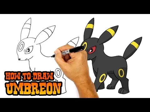 Hướng dẫn Cách vẽ pokemon Umbreon đẹp lung linh