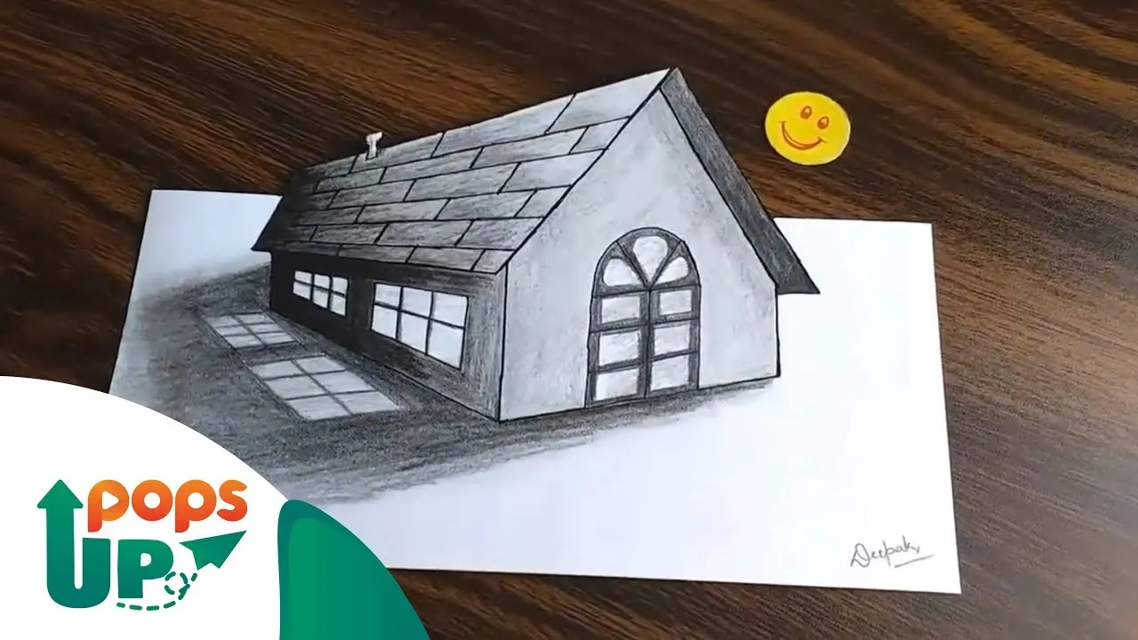 Đẳng Cấp Bút Chì - Hướng Dẫn Vẽ Tranh 3D Ngôi Nhà Tí Hon