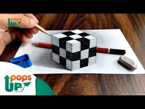 Hướng Dẫn Vẽ Tranh 3D Khối Rubik | Realistic Cube - YouTube