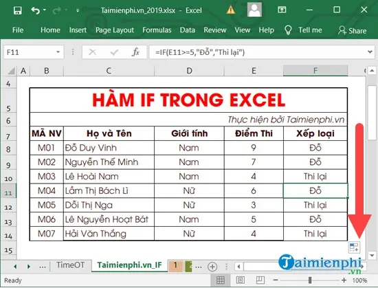 ham if trong Excel 