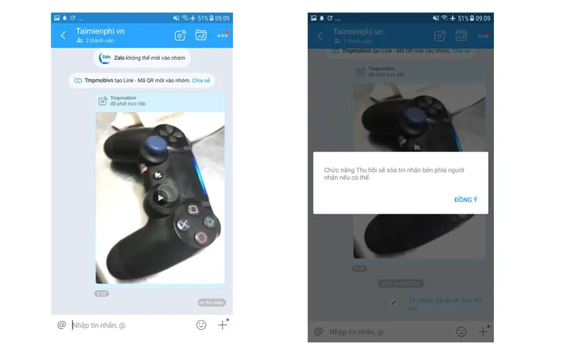 Hướng dẫn xoá 1 tin nhắn trong cuộc hội thoại Zalo