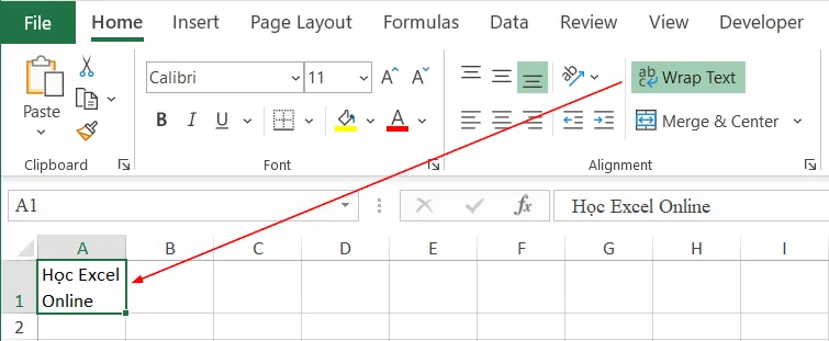 2 - cách xuống dòng trên máy tính trong excel