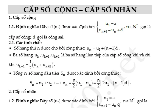 dãy số cấp số cộng cấp số nhân và định nghĩa cơ bản Dãy số cấp số cộng cấp số nhân  Lý thuyết và Cách giải các dạng bài tập