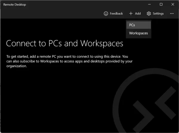 create remote desktop connection windows 10