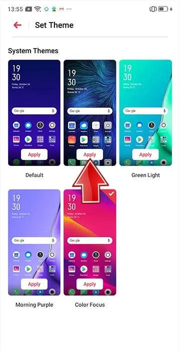 OPPO A3s system themes