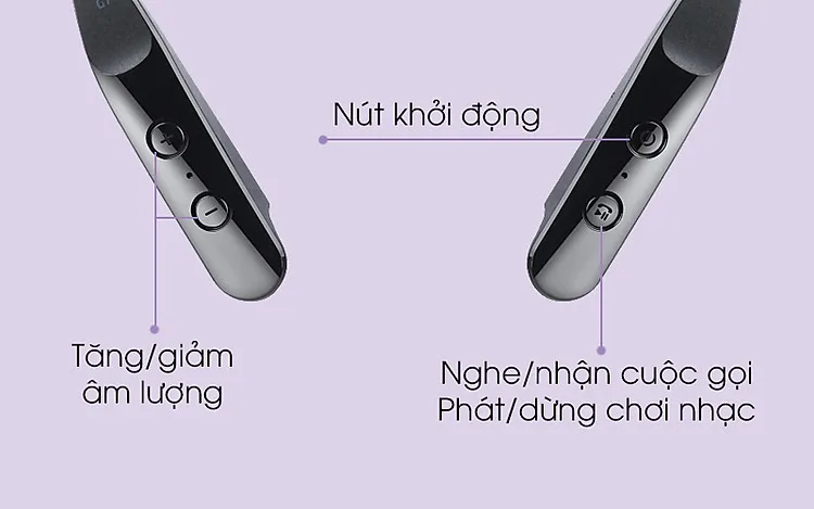 Các nút tính năng tiện lợi - Tai nghe Bluetooth LG HBS-510 Đen