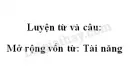 Luyện từ và câu: Mở rộng vốn từ: Tài năng trang 11 SGK Tiếng Việt 4 tập 2