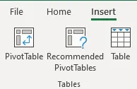 Creating a table in Excel.