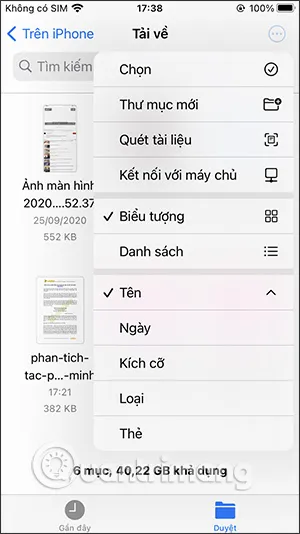 Chọn cách sắp xếp 