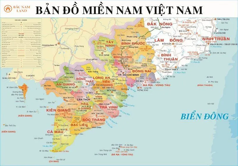 Bản đồ hành chính Nam Bộ