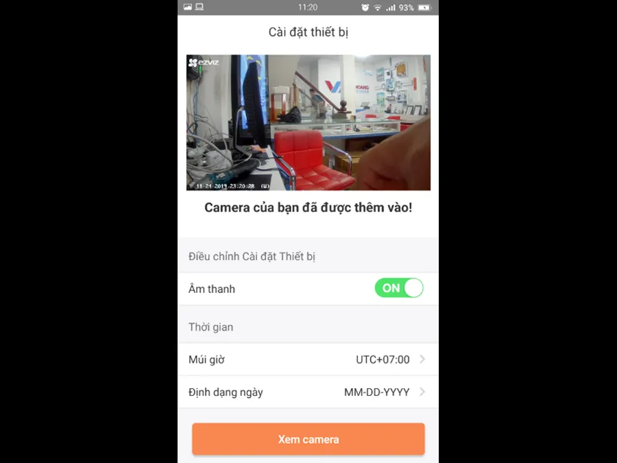 Cài đặt múi giờ và xem camera