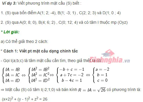 một số dạng mặt cầu điển hình 