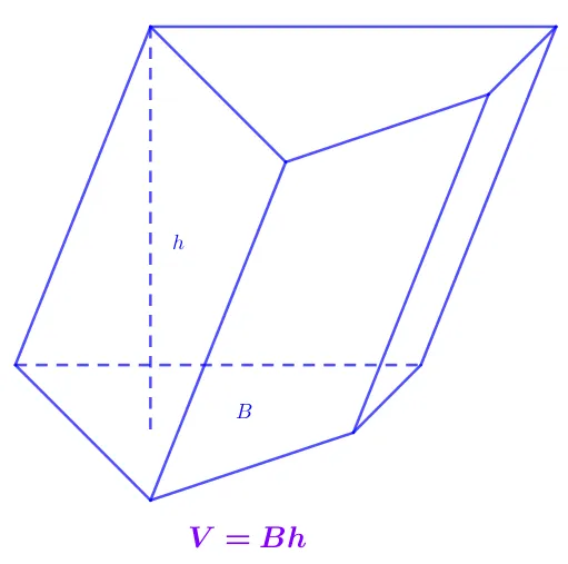 công thức tính thể tích hình lăng trụ