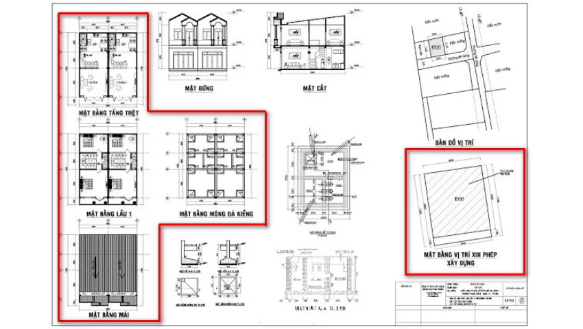 Mặt bằng trong bản vẽ xây dựng