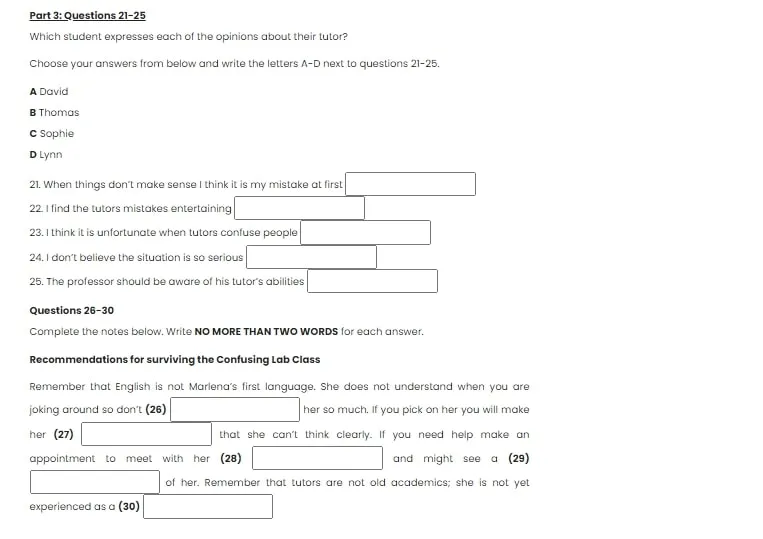 Bài tập IELTS và đáp án mẫu đề thi IELTS Listening (update liên tục 2020)