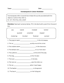 onomatopoeia worksheets for grade 1