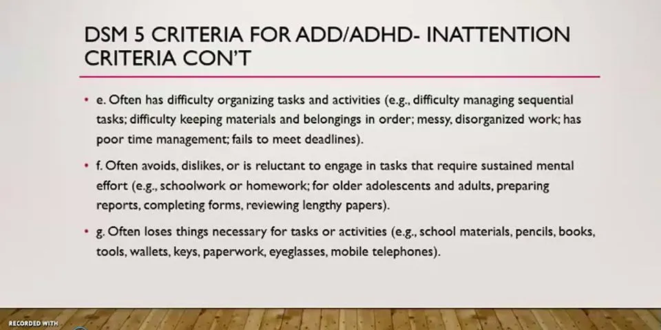 Adhd Checklist Dsm-5