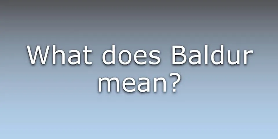 baldur là gì - Nghĩa của từ baldur