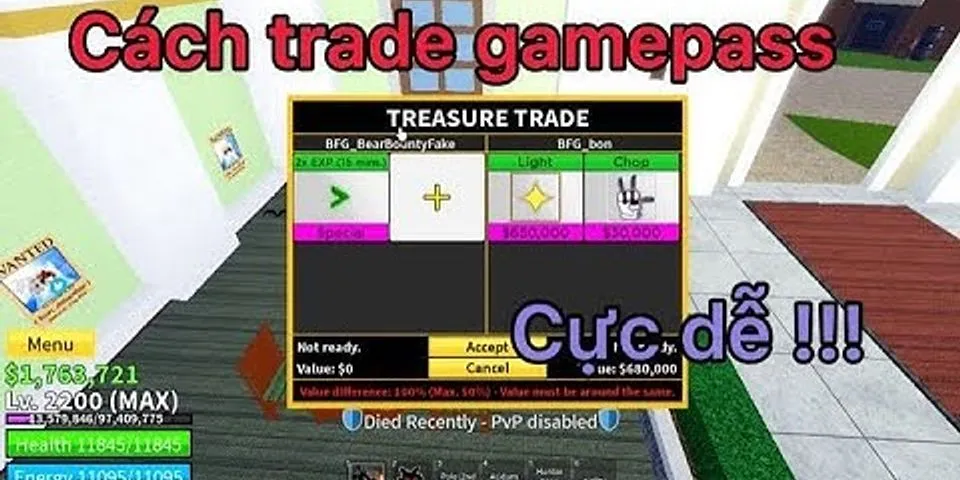 Cách Trade gamepass blox fruit