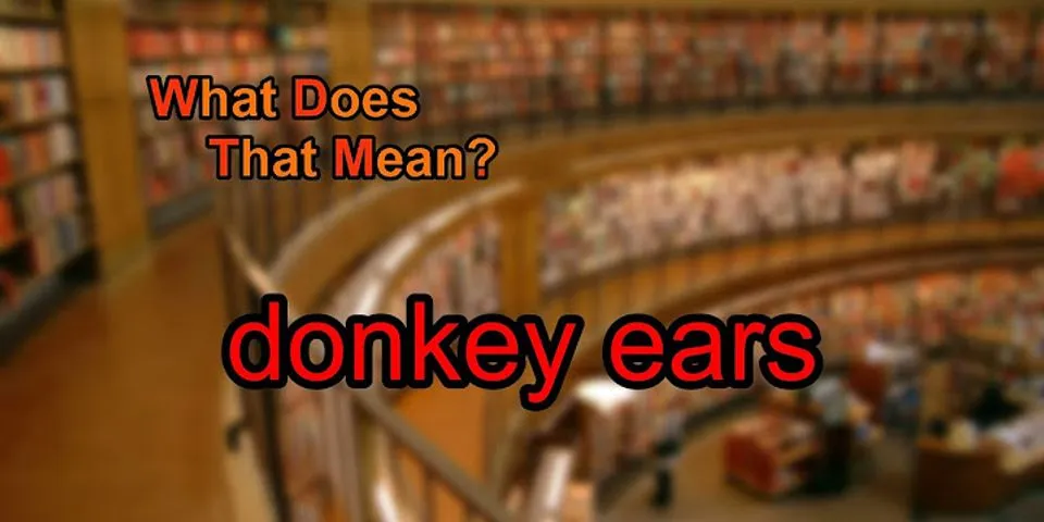 donkey ears là gì - Nghĩa của từ donkey ears