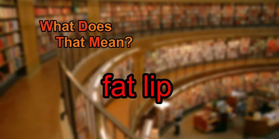 fat lip là gì - Nghĩa của từ fat lip