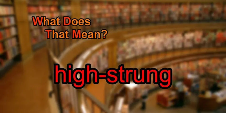 high strung là gì - Nghĩa của từ high strung