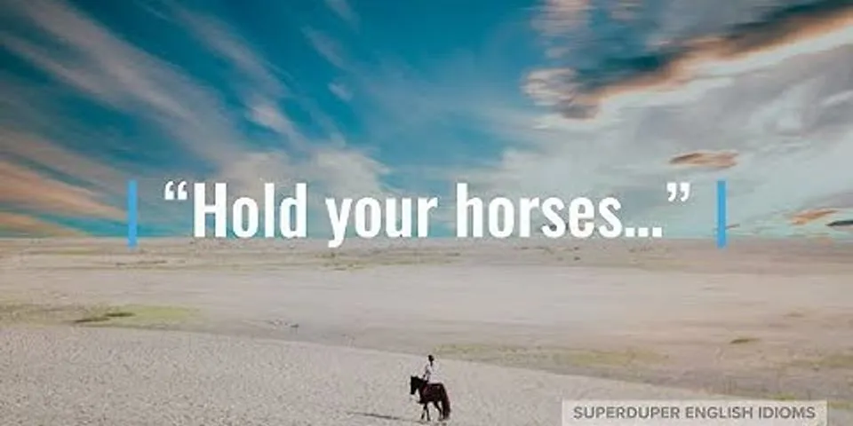 hold your horses là gì - Nghĩa của từ hold your horses