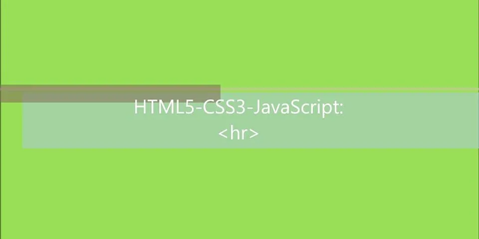 Hr là gì trong HTML