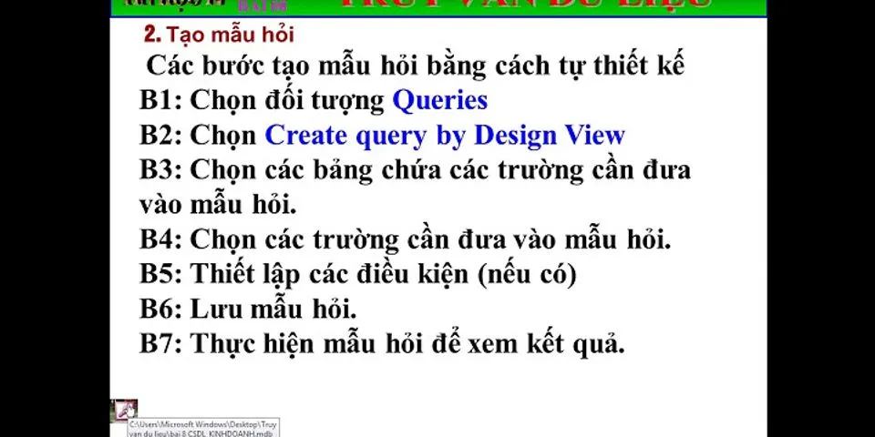 Khi thiết kế truy vấn mẫu hỏi muốn đặt điều kiện thì ta đặt vào dòng