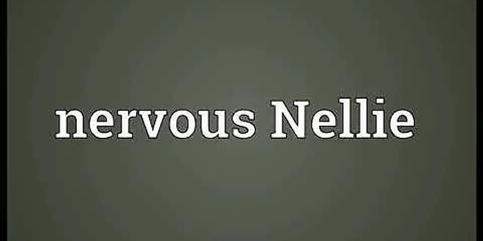 nervous nellies là gì - Nghĩa của từ nervous nellies