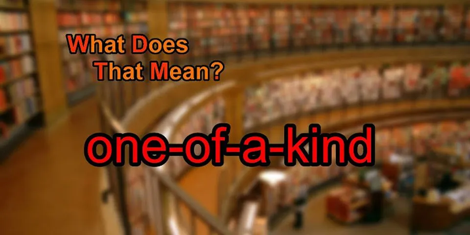 one of a kind là gì - Nghĩa của từ one of a kind