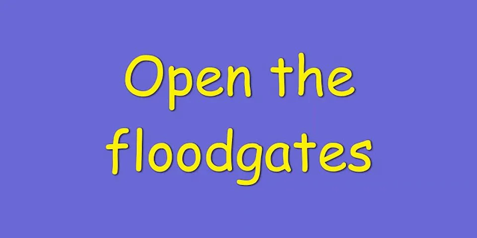 open the floodgates là gì - Nghĩa của từ open the floodgates
