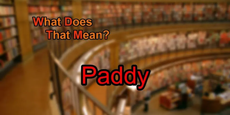 paddy là gì - Nghĩa của từ paddy